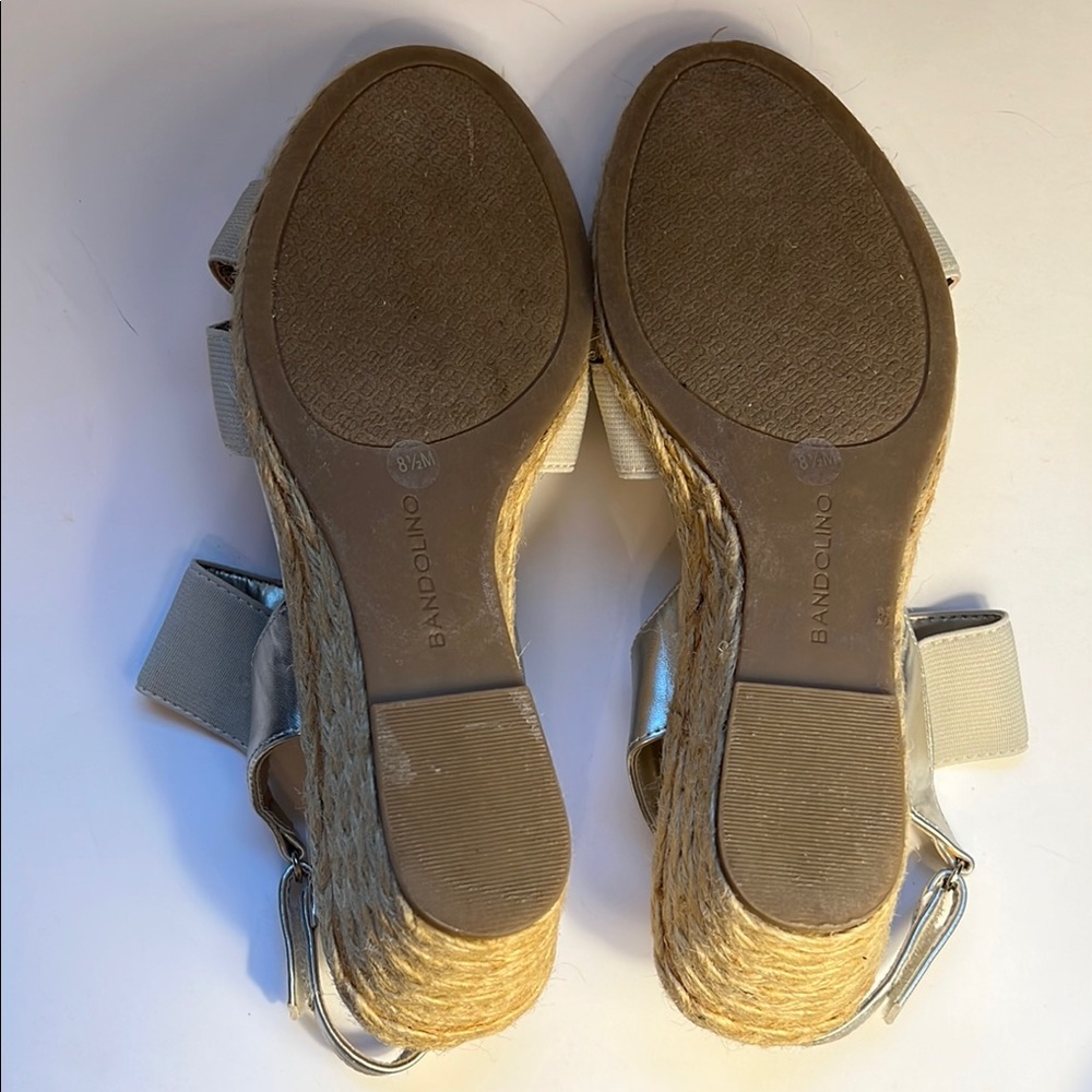 Bandolino Hearsay 2 Womens Slingback Wedge Heel Sandal Size 8.5M w/Beige Fabric - Picture 8 of 11